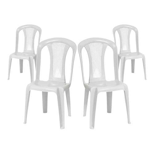 Conjunto de 4 Cadeiras de Jardim 7H SEVEN HOUSE Napoli (Azul - Poli-Rattan - 42x49x88 cm) 7H SEVEN HOUSE - Móveis de exterior - poli-rattan, apoio curvo, jardim