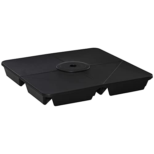Base para Chapéu de Sol Outsunny | 89x89x11cm - Preto Outsunny - Bases para guarda-sóis de exterior - chapeu, sol, 89x89x11cm, preto