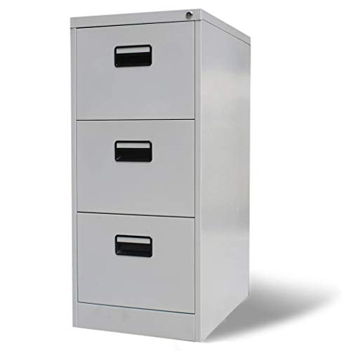 Armário de Cozinha VIDAXL 3 Gavetas Metal (Cinzento - Melamina - 45,5 x 62 cm) vidaXL - Arquivos de armazenamento - 3 gavetas, metal, melamina, 45,5 x 62 cm