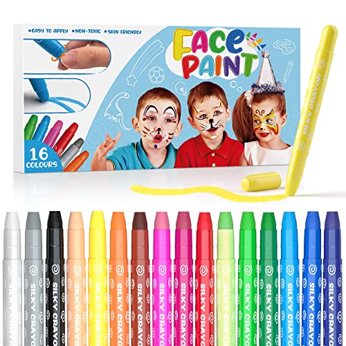 Pintura Facial para Crianças HENMI 16 Cores HENMI - Maquiagem de fantasia e palco - 16 cores, gel de 10 ml, pincel