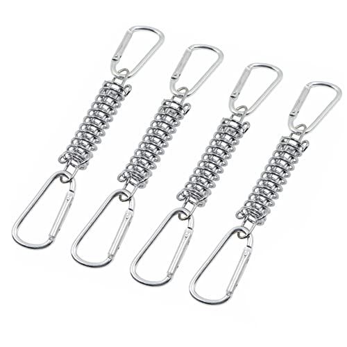 Resorte de tensão do toldo fixo com molas duozeamz - Mosquetões - aço inoxidável, prateado, 140 g, 9,2 x 3 x 3 cm