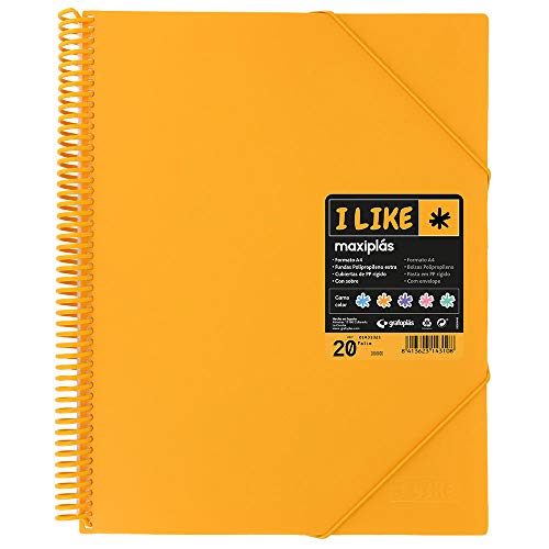 Pasta GRAFOPLAS Maxiplás I Like Laranja Grafoplás - Pastas de arquivo - maxiplás, laranja