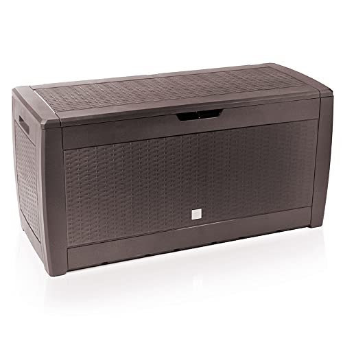 Caixa de Arrumação VOUNOT (Castanho - Poliéster) VOUNOT - Caixas de armazenamento externas - 310 litros, polipropileno, porta, cadeado