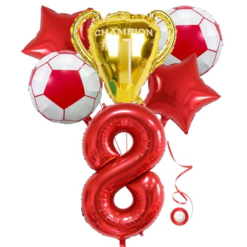 Globo de Futebol JXUZH (Vermelho - Poliéster) Jxuzh - Balões - futebol, vermelho, poliéster