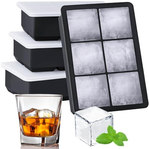 Lesipee Cubos de Gelo Grandes de Silicone 4 Peças Lesipee - Formas de gelo - silicone, grande, 4 peças, fácil de limpar