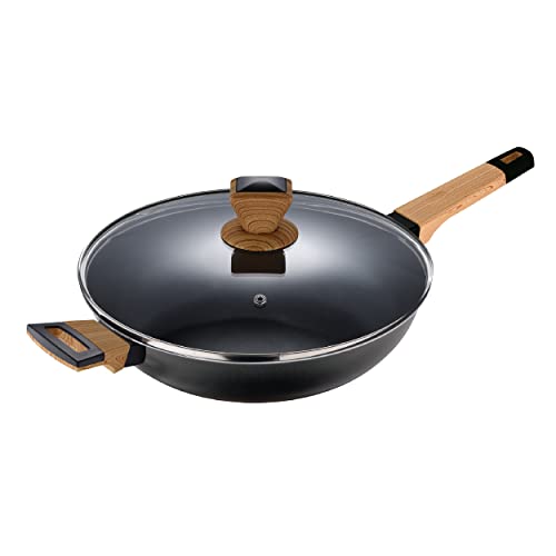 Frigideira Bergner Earth 28 x 7,5 cm Preto Bergner - Utensílios de cozinha - antiaderente, ergonômico, Ø 28 cm, tampa