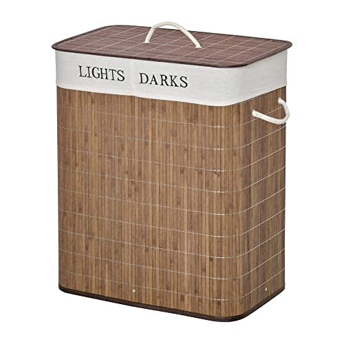 Cesto de Roupa HOMCOM | 52 x 32 x 63 cm - Castanho HOMCOM - Cestos de roupa - 52x32x63 cm, castanho