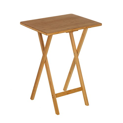 Mesa Auxiliar LOLAHOME Dobrável (Castanho - Bambu - 49.5 x 37.5 x 65.5 cm) LOLA HOME - Mesas dobráveis - dobrável, castanho, bambu, 49.5x37.5x65.5 cm