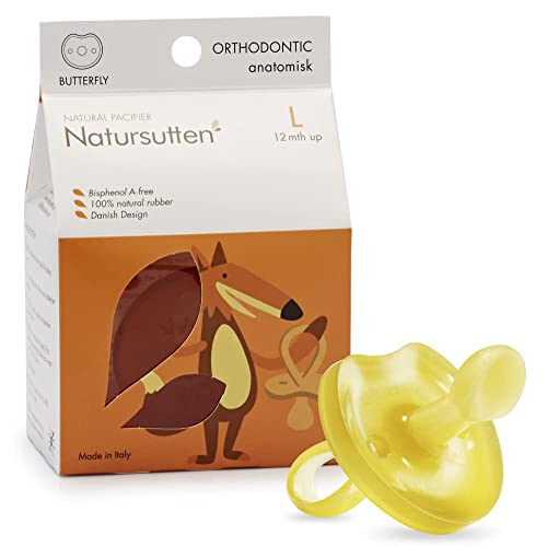 Chupeta NATURSUTTEN Butterfly (1 unidade) Natursutten - Cuidados com a higiene oral - borracha natural, forma arredondada, prevenção obstrução nasal