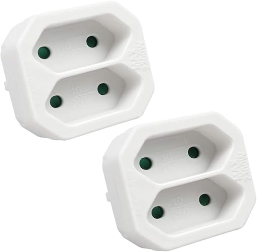 Adaptador de Energia Extrastar 2 em 1 com 2 Tomadas Schuko - Branco EXTRASTAR - Inversores de energia - adaptador, energia, extrastar, 2 em 1, tomadas schuko, branco
