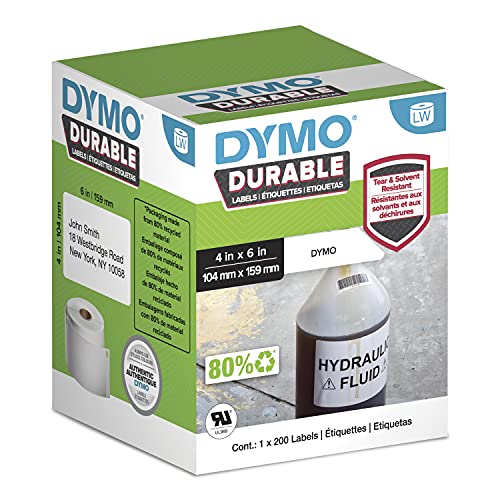 Etiquetas DYMO 1933086 Branco (Classificação e Arquivo) DYMO - Fitas de etiquetas e recargas - branco, auto-adesiva, polipropileno, 10,4x15,9 cm