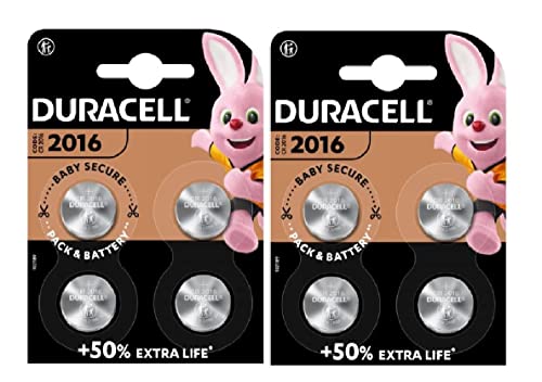 Pilhas Não Recarregáveis DURACELL 8x CR2016 Duracell - Baterias de uso geral - 8 pilhas, cr2016, 3V, 150 mAh