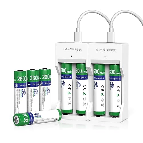 Pilha Recarregável NI-MH 8PCS NiZn AA 2600mAh melasta - Baterias de uso geral - 2600mAh, NiZn, aa, 8 unidades
