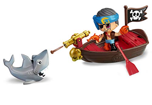 Pinípon - Barco Pirata (Idade Mínima Recomendada: 3 anos) Famosa - Conjuntos de brinquedos - barco pirata, 3 anos, remos, canhão, tubarão