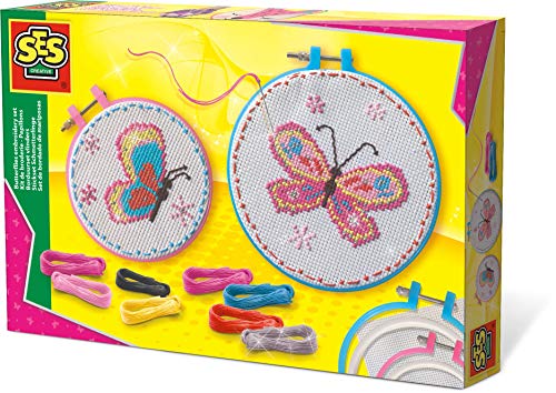 Kit de artesanato para crianças SES CREATIVE 14658 SES CREATIVE - Kits de bordado - 5 peças, agulha, fio, têxteis