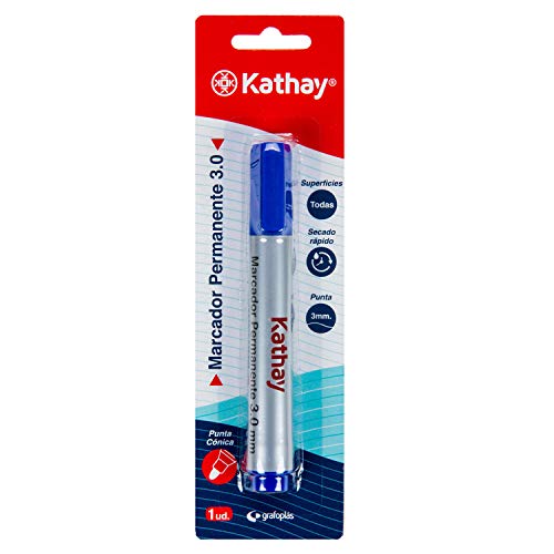 Marcador Permanente KATHAY 86211530 Azul Grafoplas del Noroeste,S.A. - Marcadores e marcadores de texto - azul, resistente à água