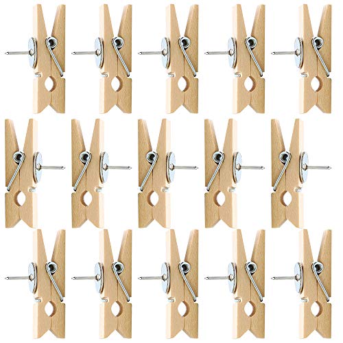 Kissral 50 Peças de Agulha com Fitas de Madeira Kissral - Alfinetes e tachas - madeira, metal, 35x7 mm, natural
