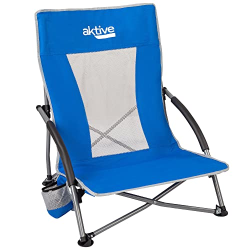 Cadeira de Praia AKTIVE Azul (50 x 51 x 67 cm) COLORBABY - Móveis de exterior - azul, praia, cabeceira ajustável
