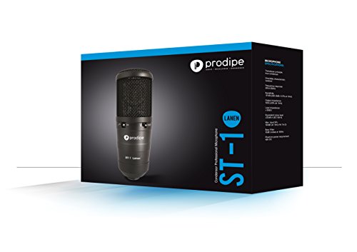 Microfone PRODIPE St1 (Preto - 10-20000 Hz) Prodipe - Microfones - microfone condensador, unidireccional, sensibilidade -37db, frequência 20-20000hz, impedância saída 100ohm