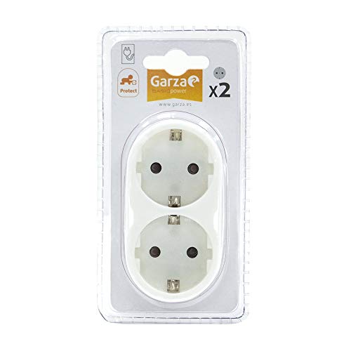 Base múltipla GARZA 2 tomadas de corrente com adaptador frontal Garza - Fios e cabos elétricos - base múltipla, tomadas de corrente, adaptador frontal, proteção infantil