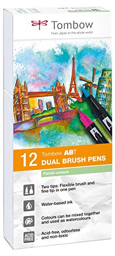 Canetas de Feltro TOMBOW ABT-12P-2 (Multicor - 12 Unidades) Tombow - Marcadores e marcadores de texto - multicor, 12 unidades, ponta fina, tinta à base de água