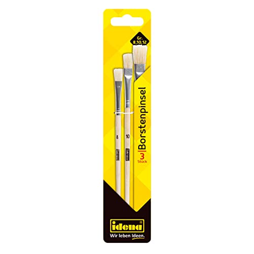 Conjunto de 3 Pincéis de Cerdas IDENA (8-10-12 mm) Idena - Meios de pintura - pincéis, cerdas, 8 mm, 10 mm, 12 mm