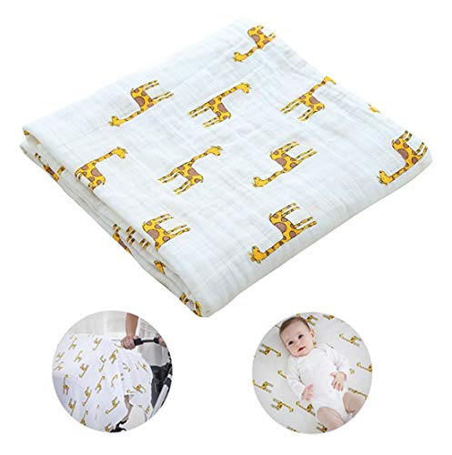 Manta de Viagem BUXIUGK Muselina (Algodão - 110x120cm) Ymwave - Fraldas de pano e mantas de bebê - algodão, 110x120cm, girafa