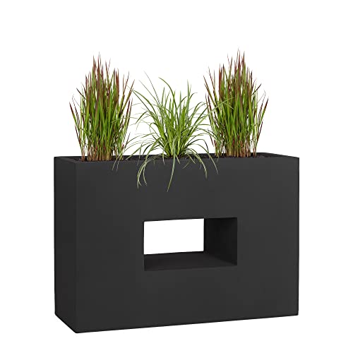 Vaso para Plantas PFLANZWERK Vista (Cerâmica - Preto - 52 x 75 x 27 cm) Pflanzwerk® - Móveis de exterior - cerâmica, preto, 52x75x27 cm