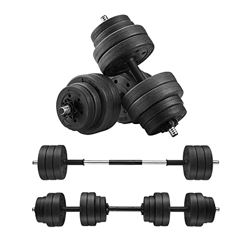 Conjunto de Barras Ajustáveis SONGMICS (Preto) SONGMICS - Levantamento de peso - barras ajustáveis, 8 discos, pés com fecho, peso máximo 100 kg