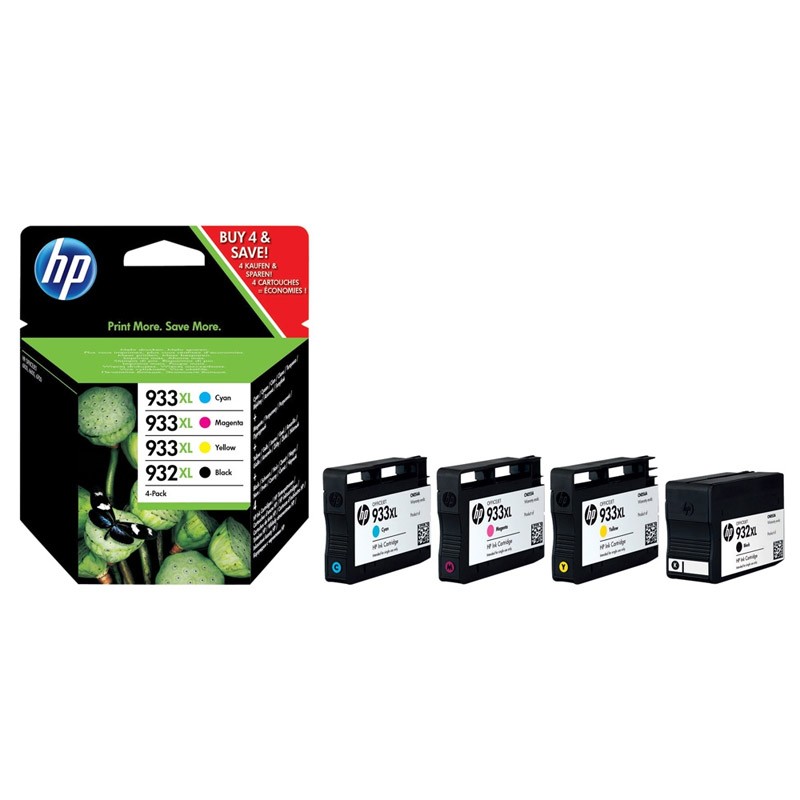 Tinteiro HP 932XL/933XL Combo Pack (C2P15A) HP - Cartuchos de toner e jato de tinta - preto, ciano, magenta, amarelo