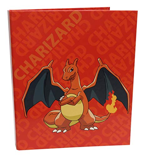 Portefólio POKEMON 4 Anéis - Charizard CYP BRANDS - Pastas Organizadoras - portefolio, 4 bolsos, alça de pulso, charizard