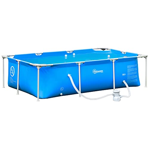 Piscina Tubular OUTSUNNY (Azul - Aço - 252x152x65cm) Outsunny - Brinquedos - piscina tubular, azul, aço, 252x152x65cm, filtro, 11.5m3
