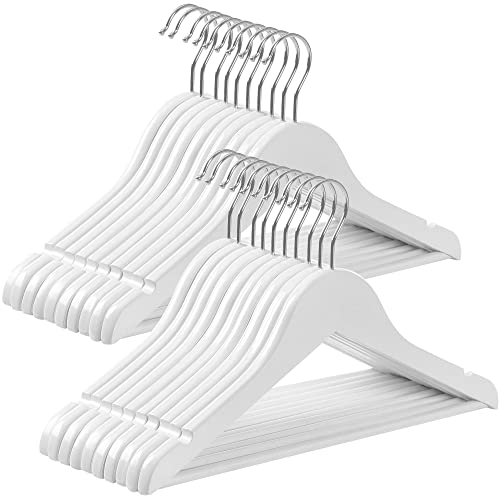 Conjunto de 20 Varas para Roupa Infantil SONGMICS | Branco SONGMICS - Acessórios de vestuário - 20 varas, branco, madeira de abeto, organizado