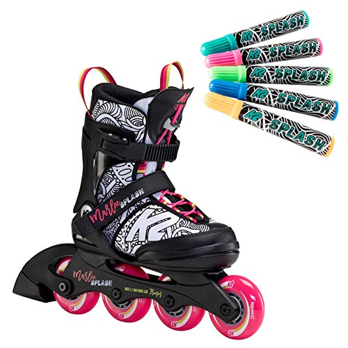 Conjunto de patinete e luvas para crianças K2 Marlee Splash K2 - Equipamento atlético de uso geral - patins, rodas macias, madeira, borracha macia