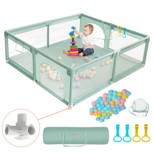 Parque Infantil COMOMY com 50 Bolas (Verde) COMOMY - Móveis para bebês e crianças pequenas - parque infantil, comomy, bolas, verde