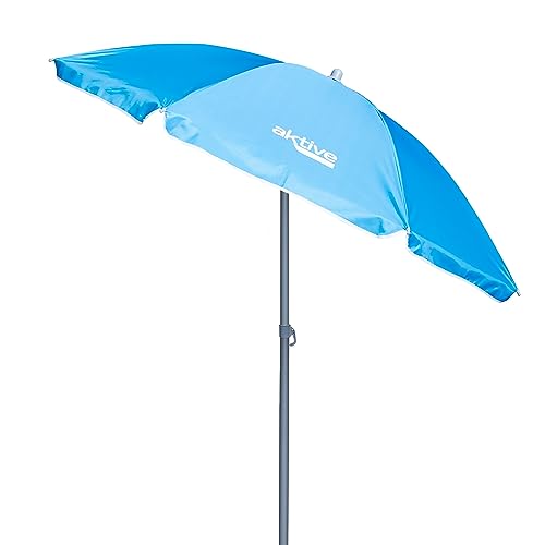 Guarda-Sol AKTIVE Azul (Algodão - 200 x 200 x 6.5 cm) AKTIVE - Guarda-sóis e toldos de exterior - altura regulável, azul, algodão, fibra de vidro
