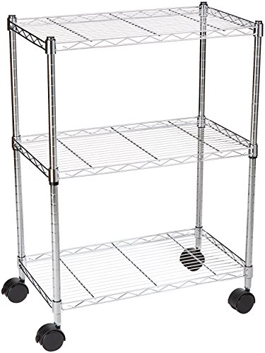 Prateleira de Rodas AMZBASICS 8-16-12 (Preto) AmazonBasics - Estantes e prateleiras de pé - preto, rodas