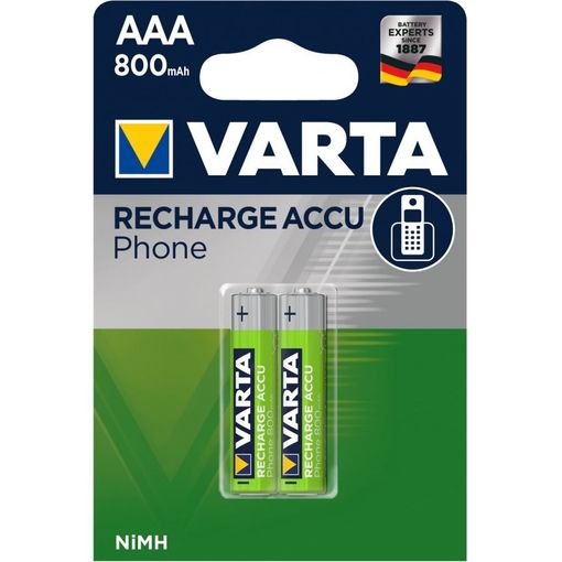 Pilha Recarregável VARTA AAA (Micro) 800 mAh Varta - Baterias para telefone sem fio - 800 mah, 12 v, nimh, rechargeable