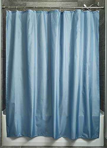 Cortina de Banho IDesign Poly SC/Liner | Azul InterDesign - Cortinas de chuveiro - 183x183 cm, poliéster, lavável, resistente