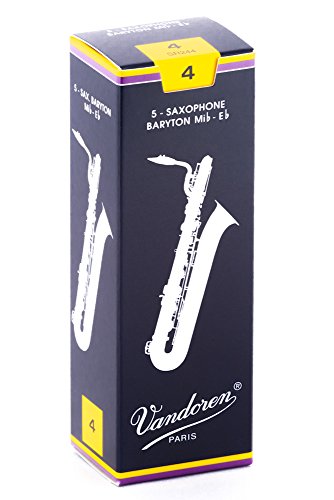 Caixa de 5 Canas de Saxofone Baritono VANDOREN SR244 VANDOREN - Acessórios para instrumentos de sopro de madeira - saxofone baritono, 5 canas, ensino, prática