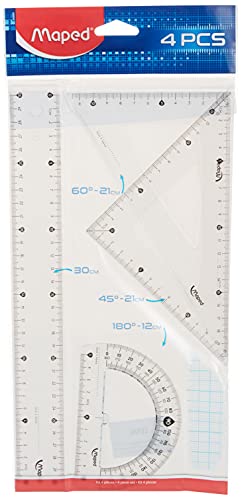 Conjunto de Regras MAPED Creativ (Material: Plástico) Maped - Kits de desenho e pintura - plástico, 30 cm, transportador, escala