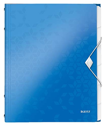 Pasta Organizadora LEITZ WOW 6 separadores Azul (A4 - Capacidade: 200 folhas) Leitz - Pastas de arquivo - pasta organizadora, leitz wow, separadores azul, a4, capacidade 200 folhas