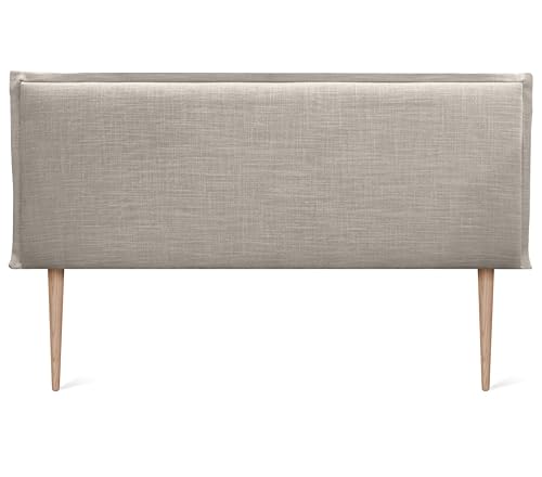 Cabeceira para Cama DHOME com Almofada de Linen Natural Rosa e Madeira DHOME - Cabeceiras e peseiras - almofada linen, natural rosa, madeira