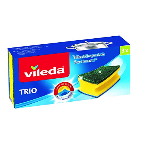 Esponja Vileda 8410435030015 Verde Amarelo Retangular Tecido Vileda - Esponjas e esfregões - verde, amarelo, retangular, tecido