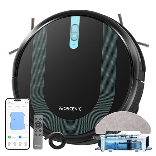 Aspirador Robô PROSCENIC 850T (Autonomia: 120 min - Preto) Proscenic - Aspiradores - autonomia 120 min, preto, bateria ião-lítio, limpeza a seco