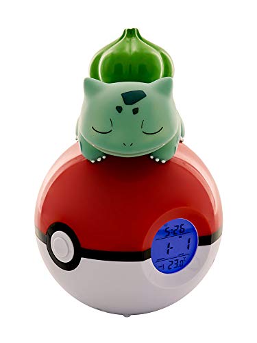 Relógio de Mesa LED POKEMON (Verde e Vermelho) Teknofun - Áudio - led, pokemon, verde, vermelho