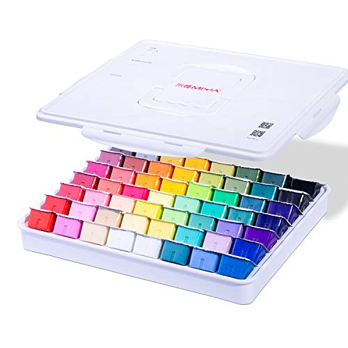 Conjunto de Tinta e Água MIYA (56 Cores - 30 ml) ARTFLY - Tinta, tinta de arte e esmalte - tinta, água, miya, 56 cores