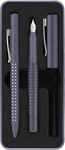 Caneta de Tinta Permanente FABER-CASTELL Grip 0.7 mm Cinzento (Ponta Redonda - Azul) Faber-Castell - Canetas - ponta redonda, 0,7 mm, tinta permanente, lavável