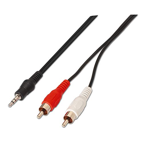 Cabo de Áudio AISENS (Jack 3.5mm - RCA - 1.5 m - Preto) AISENS - Cabos de áudio e vídeo - 1.5 m, 3.5mm, RCA, plug & play