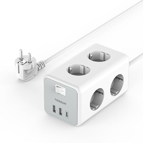 Extensão Elétrica TESSAN com Tomadas USB C e USB (6 tomadas) Zhuhai Tessan Power Technology Co., Ltd. - Fios e cabos elétricos - usb, 6 tomadas
